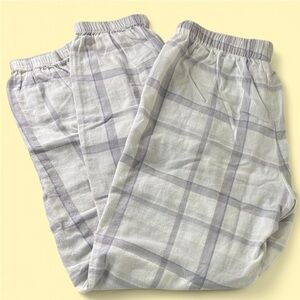 Stars Above Gray and White Plaid Pajama Pants